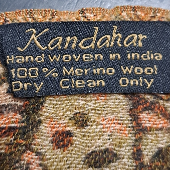 Kandahar 100% Woven Merino Wool Scarf With Fringe    Size 11"×54" - Picture 10 of 10